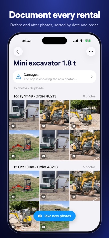 Photo gallery for one tool grouped by order